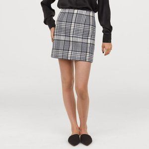 H&M Wool-Blend Plaid Skirt - Blue & White
